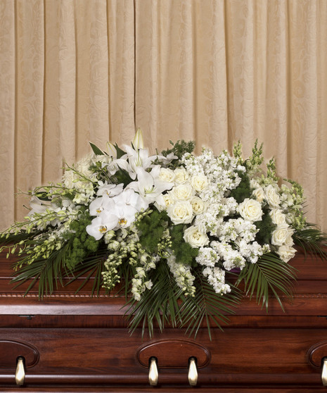 Elegant White Casket Spray