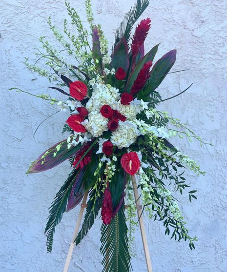 Elegant Tropical Standing Spray