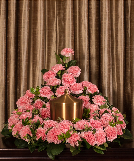 Pink Carnations Memorial Urn