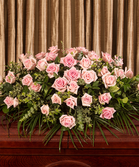 Pink Roses Casket Spray