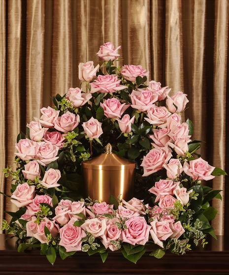 Pink Roses Memorial Urn