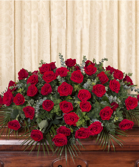 Red Roses Casket Spray
