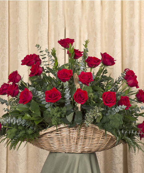 Red Roses Fireside Basket