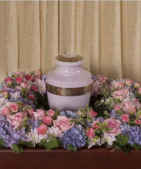 Soft Colors Square Urn Wreath