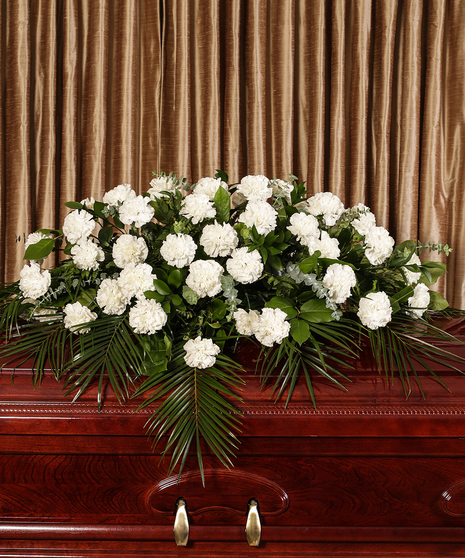 White Carnation Casket Spray